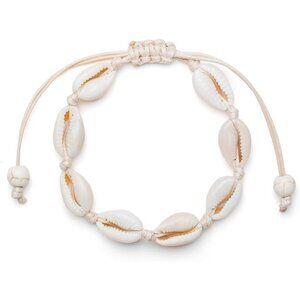 Puka Shell Anklet for Women Summer Natural Cowrie Adjustable Ankle Bracelet